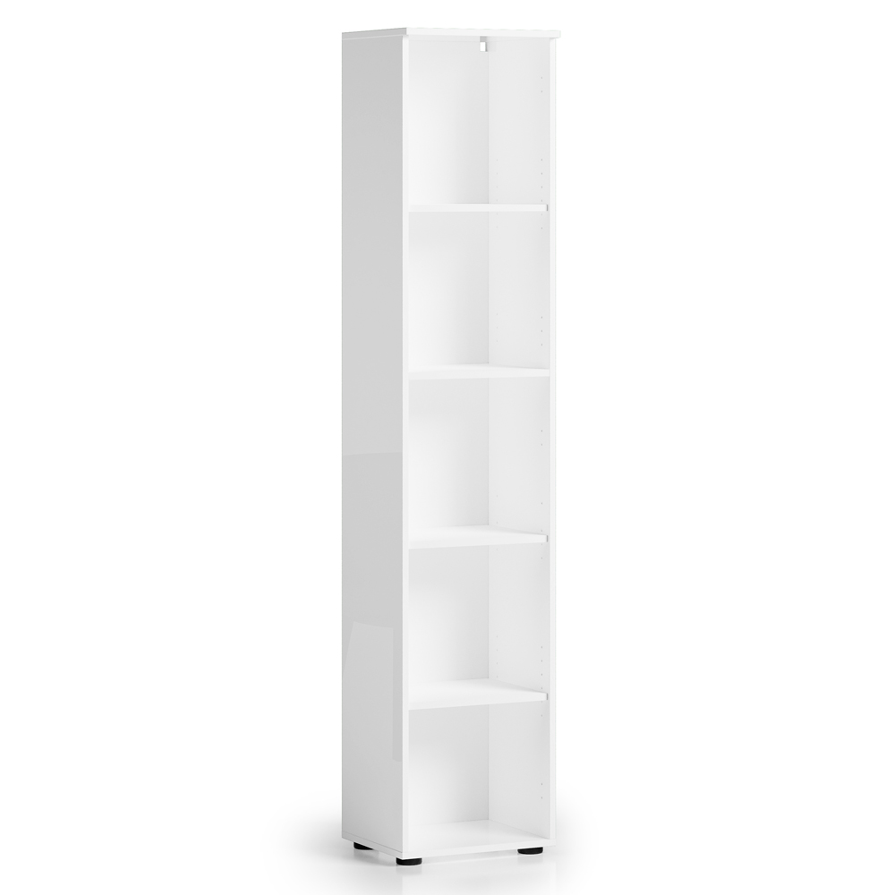 Pescara High Gloss Office Bookcase in White