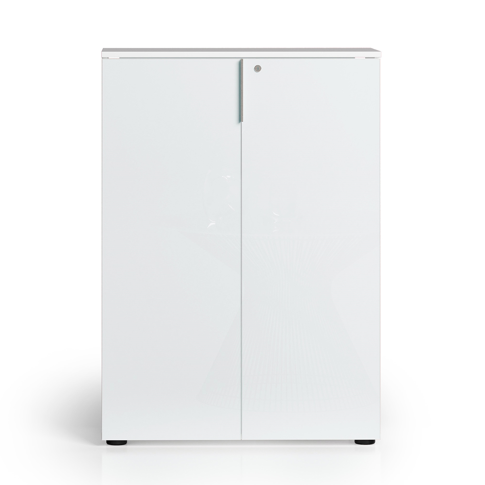 Pescara High Gloss Office Office Cabinet with 2 Doors in White