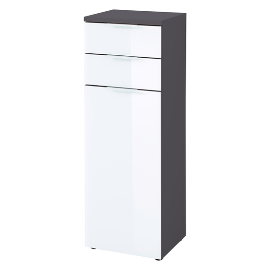 Pescara Small Bathroom Storage Cabinet In Graphite And White Furniture In Fashion
