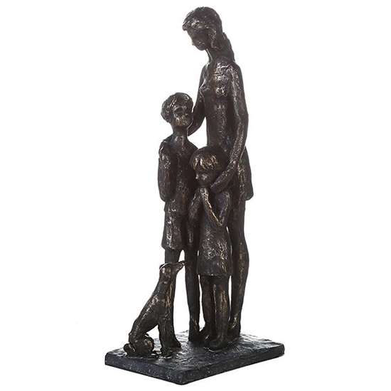 Read more about Pet loving poly design sculpture in burnished bronze and grey