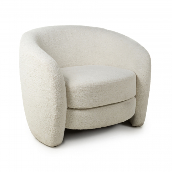 Read more about Petah boucle fabric tub chair in white vanilla