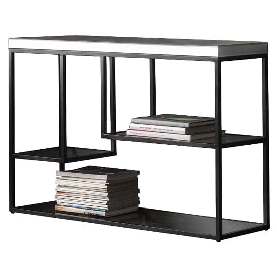 Petard Mirrored Console Table With Black Metal Frame_2