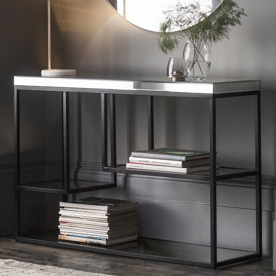 Read more about Petard mirrored console table with black metal frame