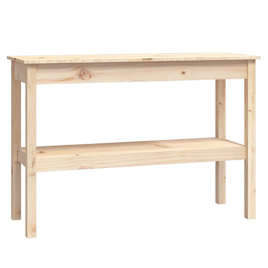 Petey Pinewood Console Table With Undershelf In Natural
