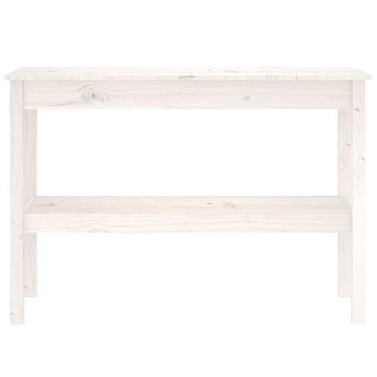 Petey Pinewood Console Table With Undershelf In White Furniture in