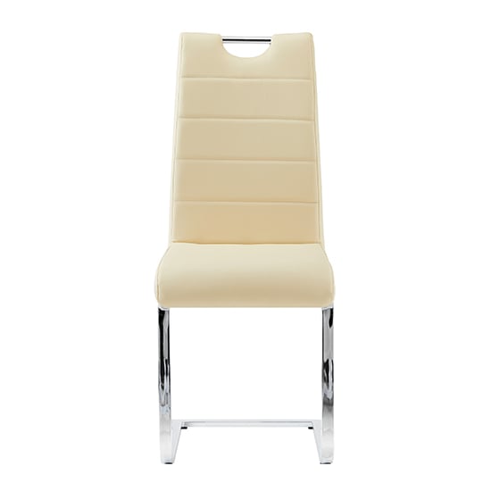 Petra Faux Leather Dining Chair In Cream