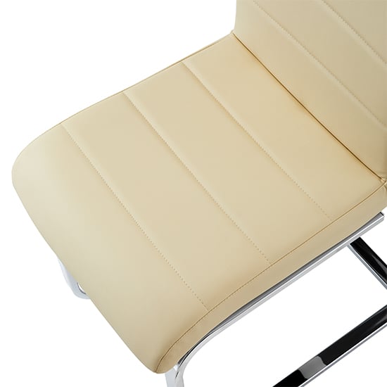 Petra Faux Leather Dining Chair In Cream