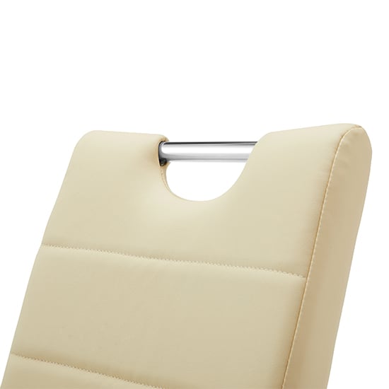 Petra Faux Leather Dining Chair In Cream