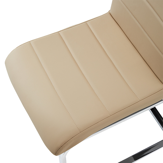 Petra Faux Leather Dining Chair In Taupe