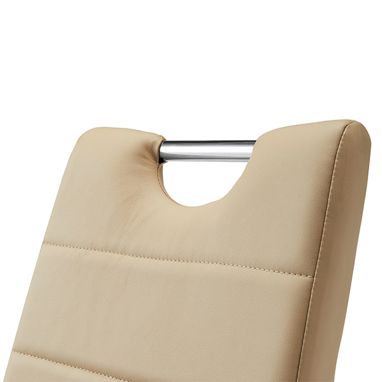 Petra Faux Leather Dining Chair In Taupe
