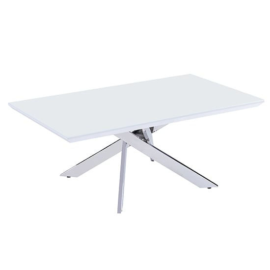 Petra Glass Top High Gloss Coffee Table In White And Chrome Legs_2
