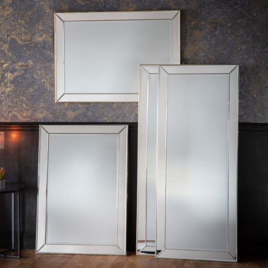 Petrich Rectangular Leaner Mirror In Gold Frame Furniture in Fashion