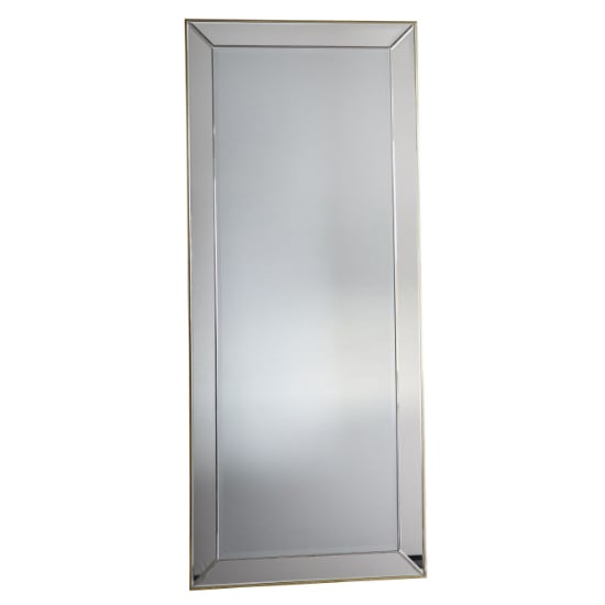 Product photograph of Petrich Rectangular Leaner Mirror In Gold Frame from Furniture in Fashion