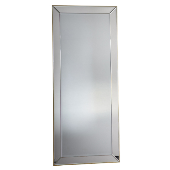 Petrich Rectangular Leaner Mirror In Gold Frame Furniture in Fashion