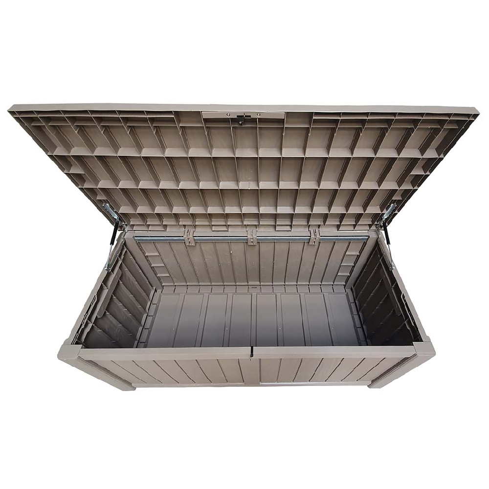 Pevely Plastic Garden Storage Box With Gas Lift In Brown