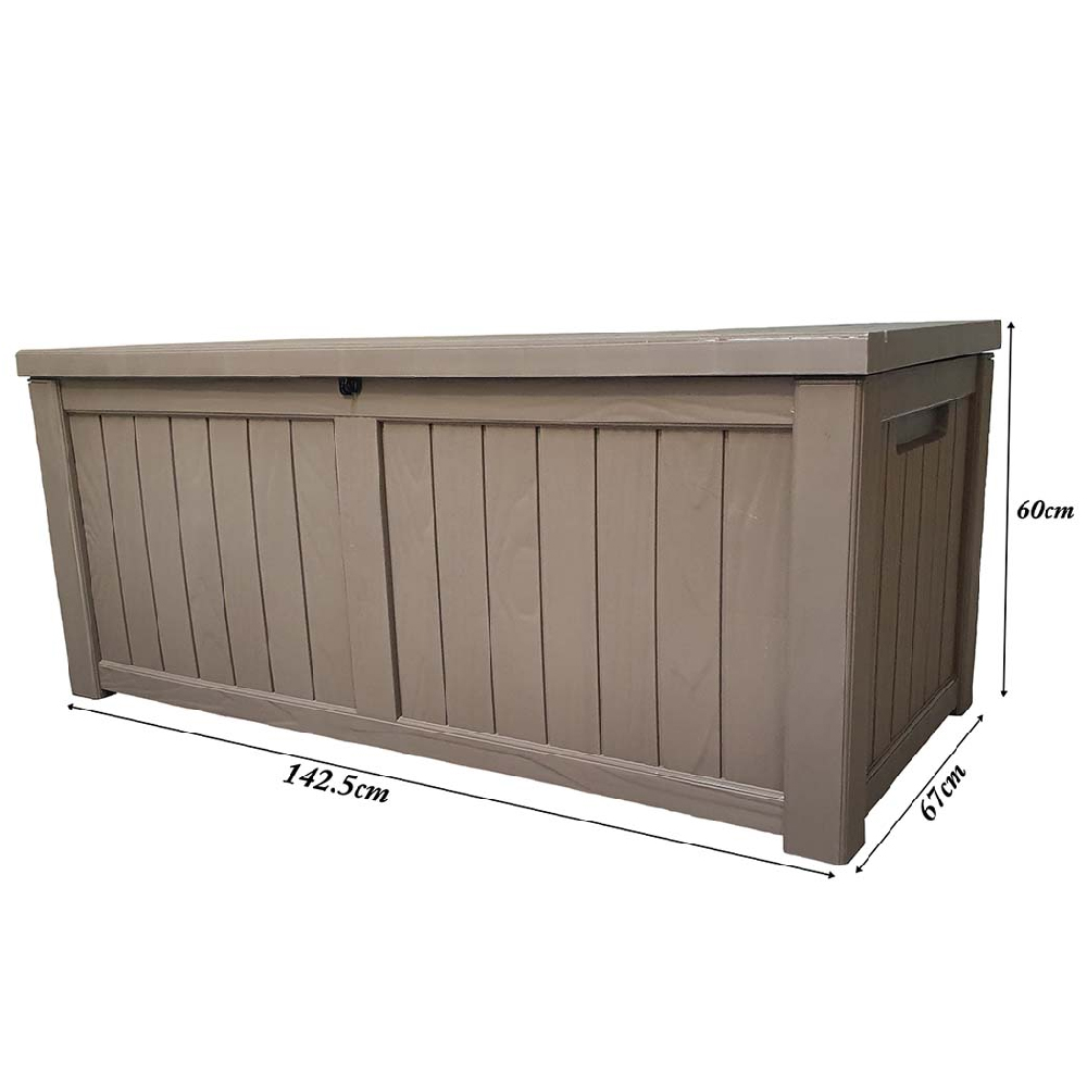 Pevely Plastic Garden Storage Box With Gas Lift In Brown