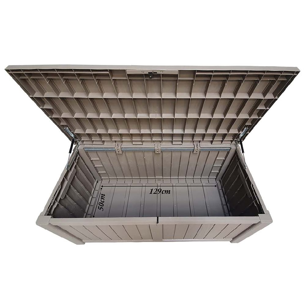 Pevely Plastic Garden Storage Box With Gas Lift In Brown