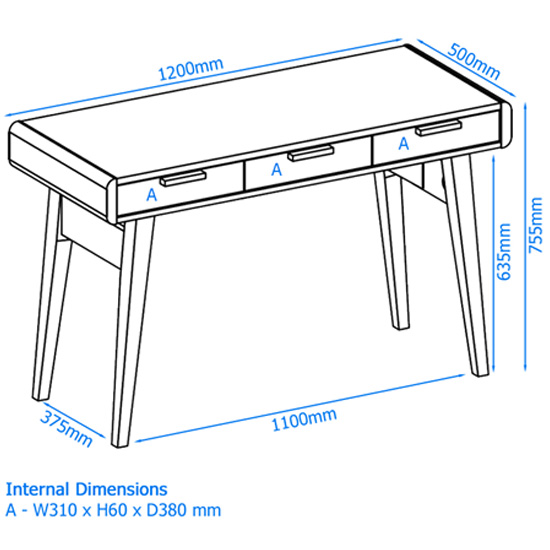 Portland Wooden Laptop Desk In Gloss Black And Oak