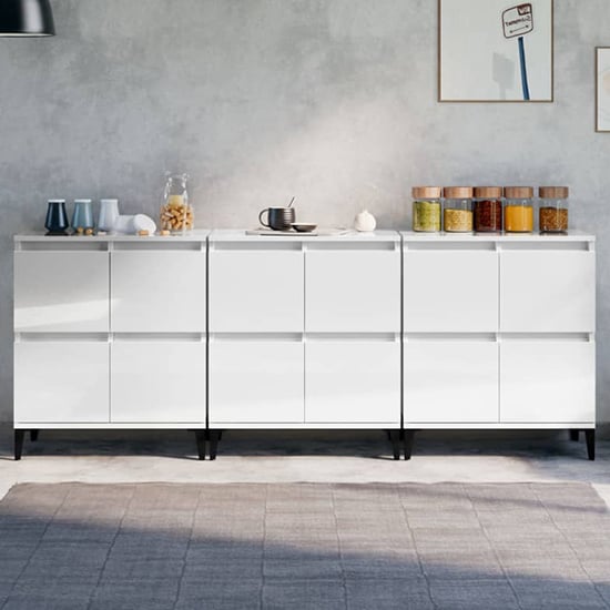Product photograph of Peyton High Gloss Sideboard With 12 Doors In White from Furniture in Fashion