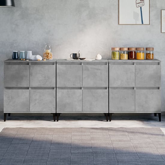 Read more about Peyton wooden sideboard with 12 doors in concrete effect