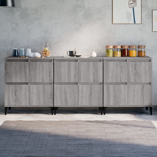 Product photograph of Peyton Wooden Sideboard With 12 Doors In Grey Sonoma Oak from Furniture in Fashion