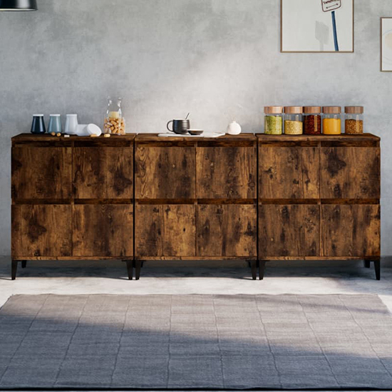 Read more about Peyton wooden sideboard with 12 doors in smoked oak