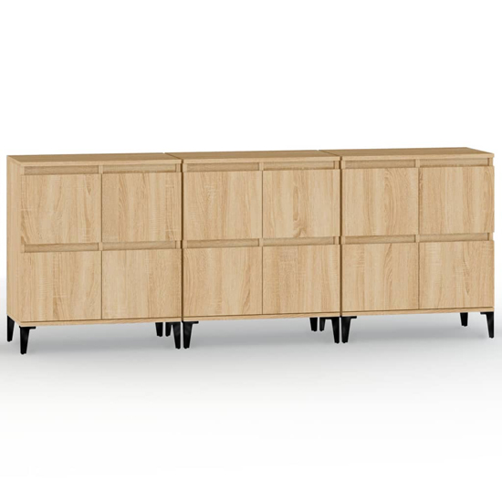 Peyton Wooden Sideboard With 12 Doors In Sonoma Oak