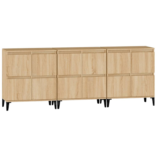 Peyton Wooden Sideboard With 12 Doors In Sonoma Oak