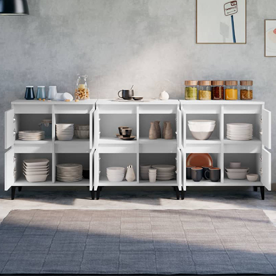 Peyton Wooden Sideboard With 12 Doors In White