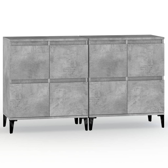 Peyton Wooden Sideboard With 8 Doors In Concrete Effect