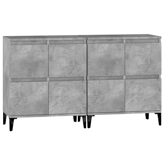 Peyton Wooden Sideboard With 8 Doors In Concrete Effect