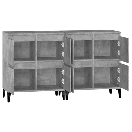 Peyton Wooden Sideboard With 8 Doors In Concrete Effect