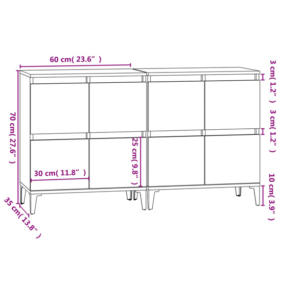 Peyton Wooden Sideboard With 8 Doors In Concrete Effect