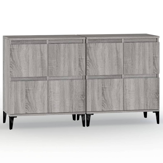 Peyton Wooden Sideboard With 8 Doors In Grey Sonoma Oak