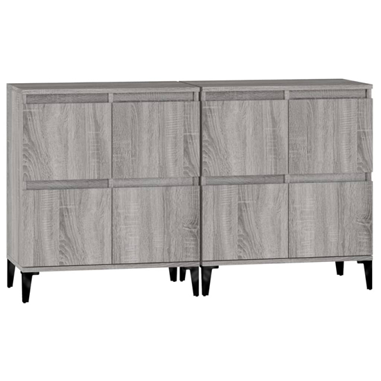Peyton Wooden Sideboard With 8 Doors In Grey Sonoma Oak