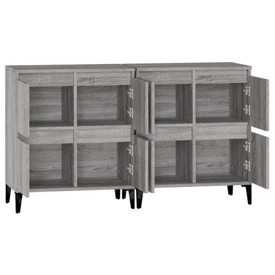 Peyton Wooden Sideboard With 8 Doors In Grey Sonoma Oak