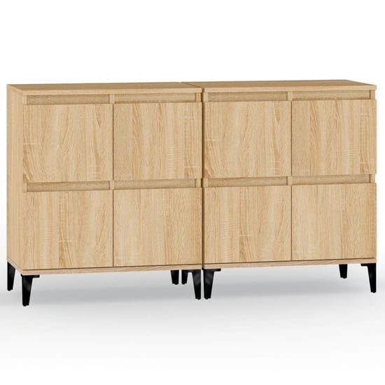 Peyton Wooden Sideboard With 8 Doors In Sonoma Oak