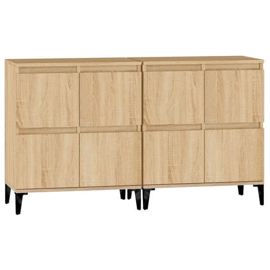 Peyton Wooden Sideboard With 8 Doors In Sonoma Oak