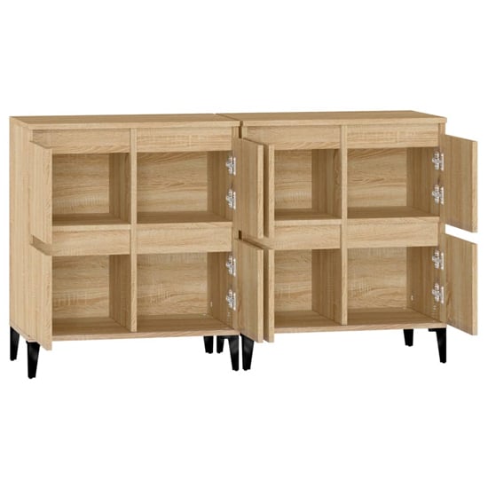Peyton Wooden Sideboard With 8 Doors In Sonoma Oak