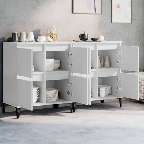 Peyton Wooden Sideboard With 8 Doors In White