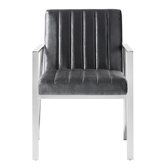 Product photograph of Peyton Velvet Upholstered Accent Chair In Charcoal from Furniture in Fashion