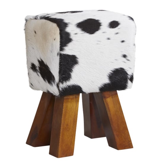 Read more about Phaet faux leather cowhide stool in dark