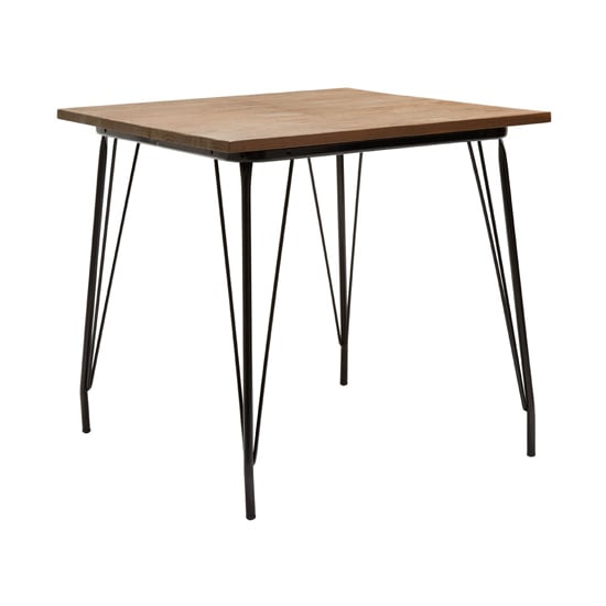 Product photograph of Pherkad Square Wooden Harpin Dining Table In Natural from Furniture in Fashion