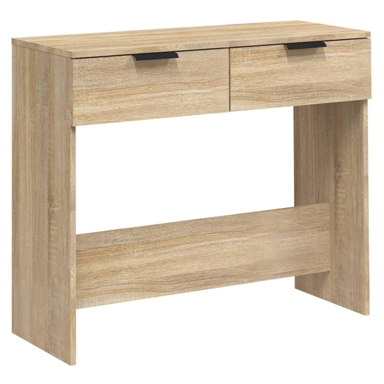 Phila Wooden Console Table With 2 Drawers In Sonoma Oak