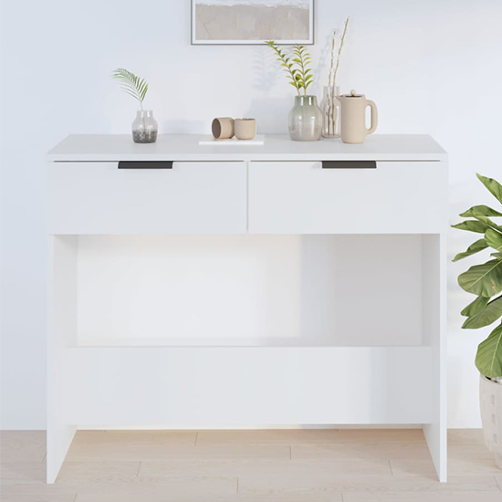 Read more about Phila wooden console table with 2 drawers in white
