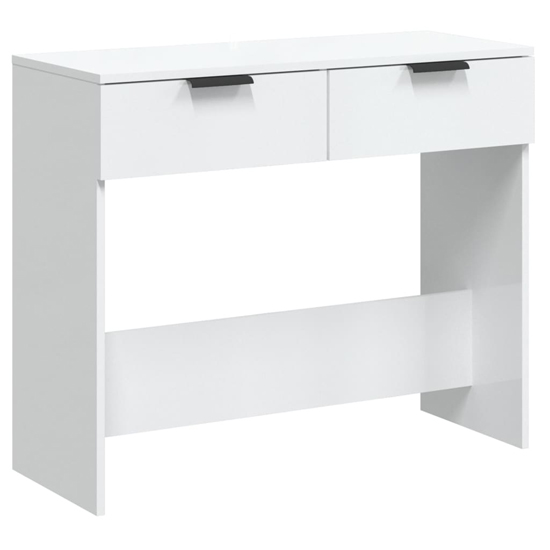 Phila High Gloss Console Table With 2 Drawers In White_3