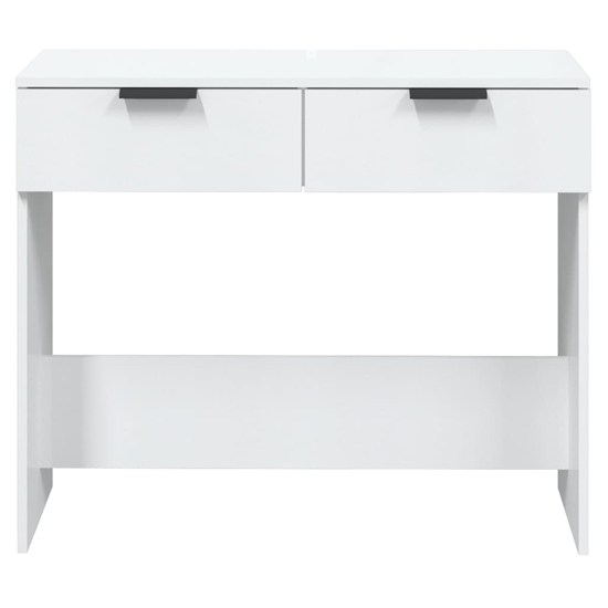 Phila High Gloss Console Table With 2 Drawers In White_4