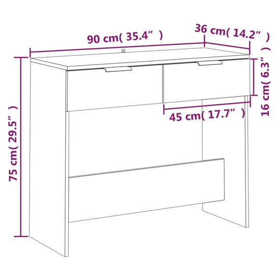 Phila High Gloss Console Table With 2 Drawers In White_5