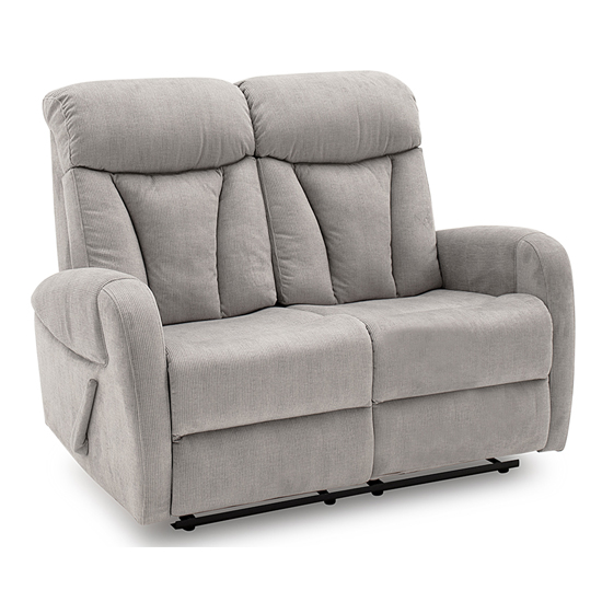 Phoebe Fabric Upholstered Recliner 2 Seater Sofa In Grey Furniture in Fashion