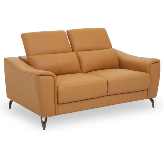 Product photograph of Phoenixville Faux Leather 2 Seater Sofa In Camel from Furniture in Fashion